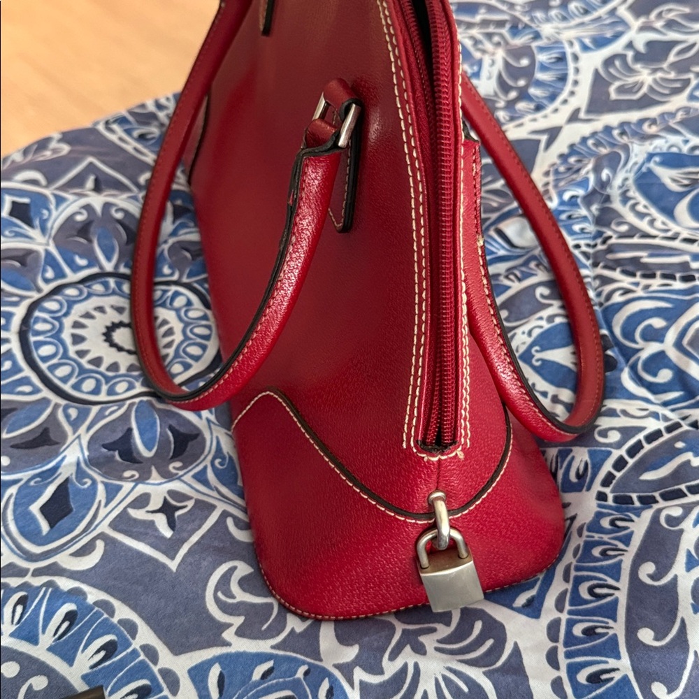 Prada Red Dome Satchel with Silver-Tone Hardware - Picture 2 of 2